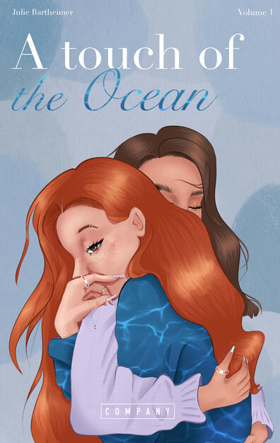 Illustration of girl couple holding each other.